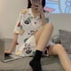 thumbnail image 5 of Sanrio-Conjunto de pijama de Hello Kitty Cinnamoroll, ropa de casa informal, cárdigan suelto, pantalones cortos de manga corta, sección delgada, Kawaii, Verano, 5 of 5