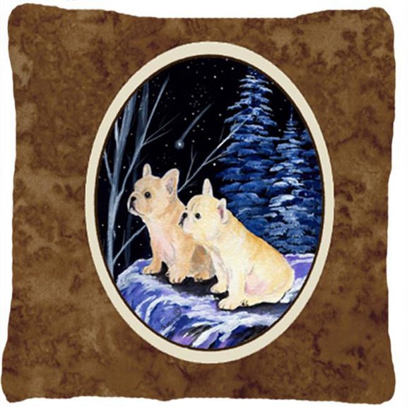 Starry Night French Bulldog Decorative Indoor & Outdoor Fabric Pillow