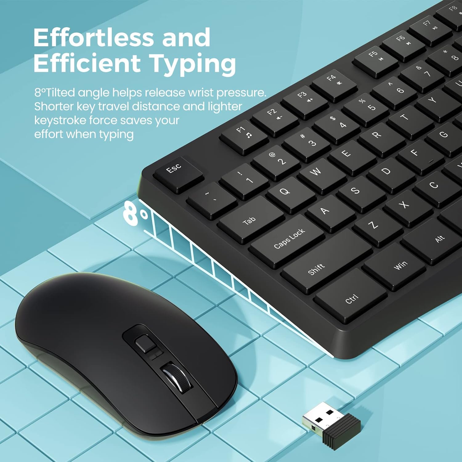 VicTsing 104-Key Wireless Keyboard Mouse Combo photo 4