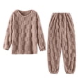thumbnail image 6 of CAZOFW Pjs for Women,Flannel Checkered Long Sleeve Top and Pants Set Soft Cozy Sleepwear Free Size, 6 of 8