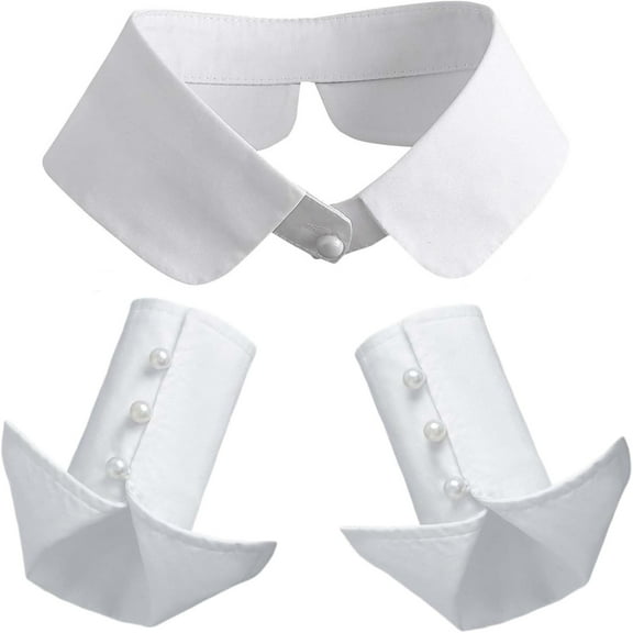 YEKEYI Women Detachable False Collar Wrist Cuffs Fake Sleeve Cuffs Collar Half Shirt Collar