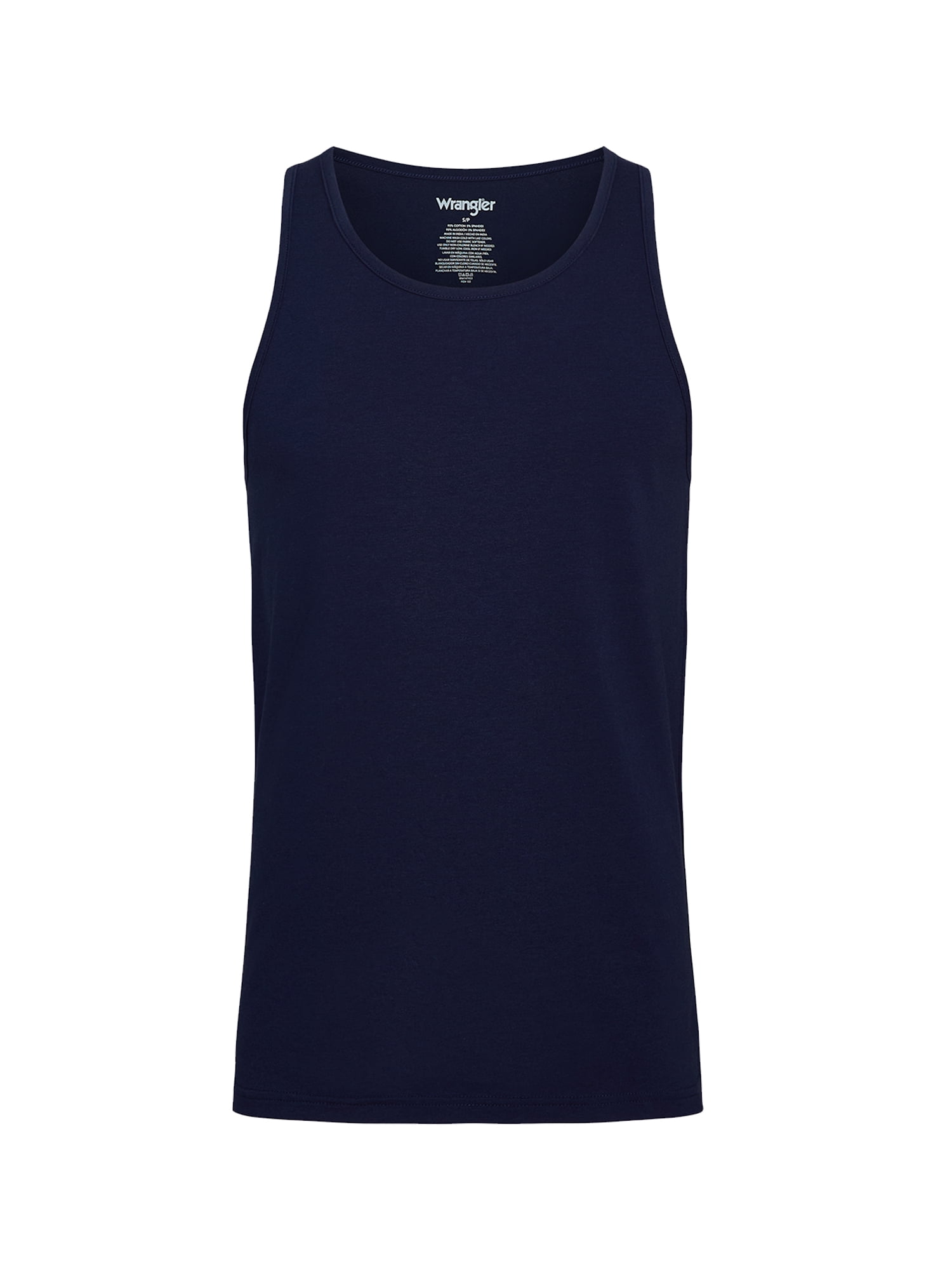 Wrangler Men’s Cotton Stretch Tank Top, Large, Navy/Light Gray Heather/Black, 6-Pack