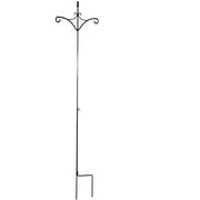 Ashman 91 Inch Adjustable Shepherds Hook with Twin Hooks 5/8 inches Thick, Super Strong, Rust Resistant Steel Hook for Hanging Plant Baskets, Bird Feeders, Lanterns, Wind Chimes and use at Weddings