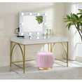 thumbnail image 6 of Bowery Hill Contemporary Vanity Desk in White High Gloss & Gold, 6 of 6