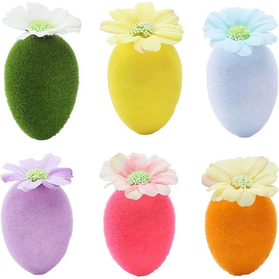 6-Piece Felt Easter Egg Ornaments – Reusable Hanging Decorations for DIY Crafts, Easter Baskets, Spring Parties, and Home Decor