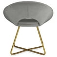 thumbnail image 5 of Barrett 24 inch Wide Mid Century Modern Accent Chair in Grey Velvet Fabric, 5 of 14