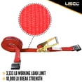 thumbnail image 2 of US Cargo Control Flat Hook Ratchet Strap 2 Inch X 30 Foot, 10,000 LBS Break Strength, Red Heavy Duty Ratchet Straps with Black Flat Hooks, Tie Downs for Flatbed Trailer, 2 of 5