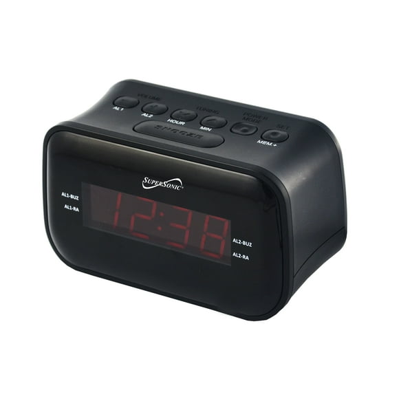 Supersonic Dual Alarm Clock Radio with Connectivity to Other Devices