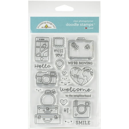 UPC: 0842715063785 | Doodlebug Clear Doodle Stamps-I Heart Travel
