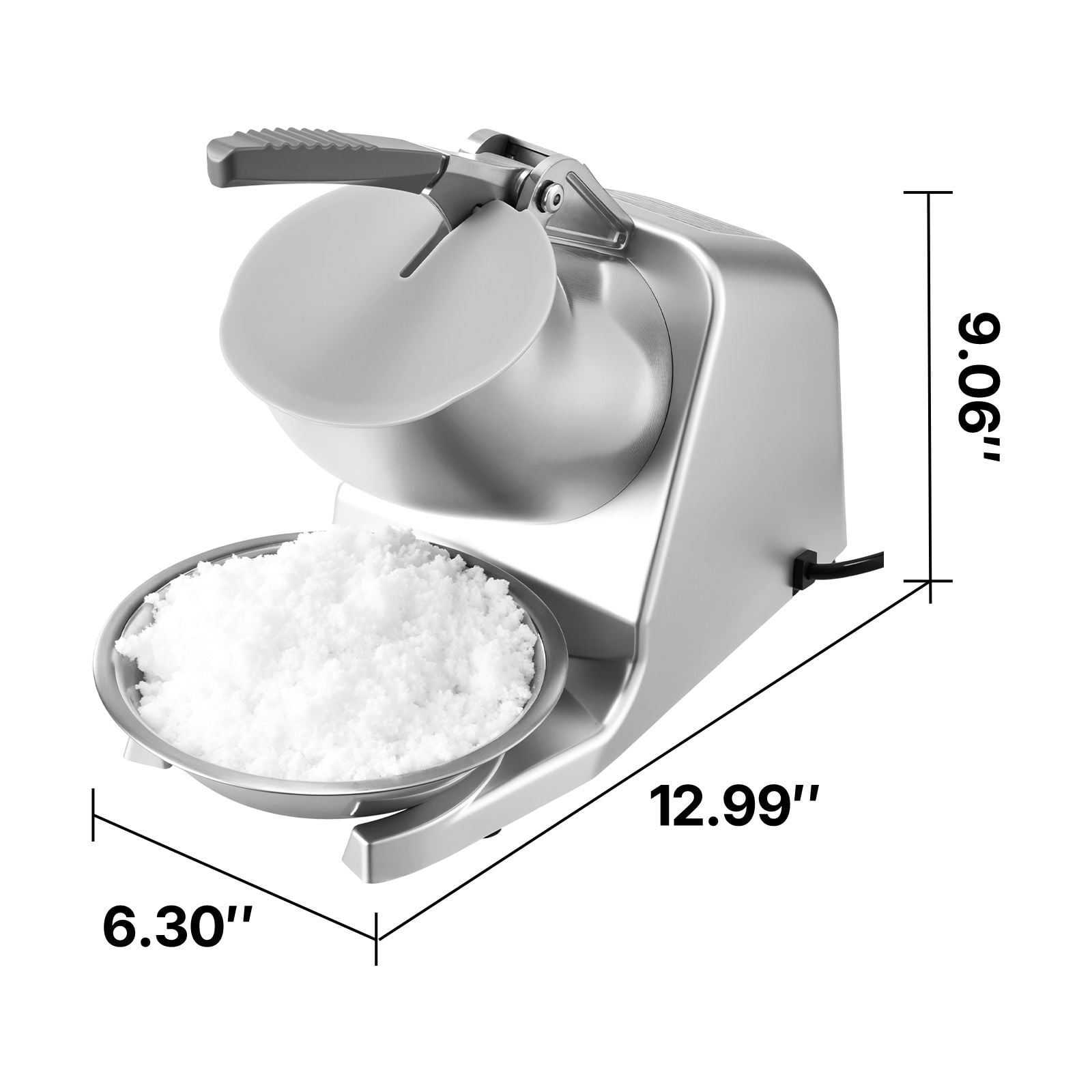 Ice Crusher Machine 286 lbs/h, 300W, 4 Stainless Steel Blades, 2000 RPM, for Home Commercial Shaved Ice Snow Cones