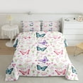 thumbnail image 2 of Manfei Cute Butterflies Bedding Comforter Set,Flying Animal Twin Comforter Sets,Pink White Cyan Bedding Set For Girls Kids,Super Cozy Room Decor Reversible,2-Piece, 2 of 8