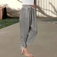 thumbnail image 6 of Uqiangy Capri Linen Pants For Women Summer Pants For Women Women's Pants & Capris Womens Seersucker Pants Capris Pants For Women Summer Pants For Women 2025 Linen Pants For Women Gray 3XL, 6 of 7