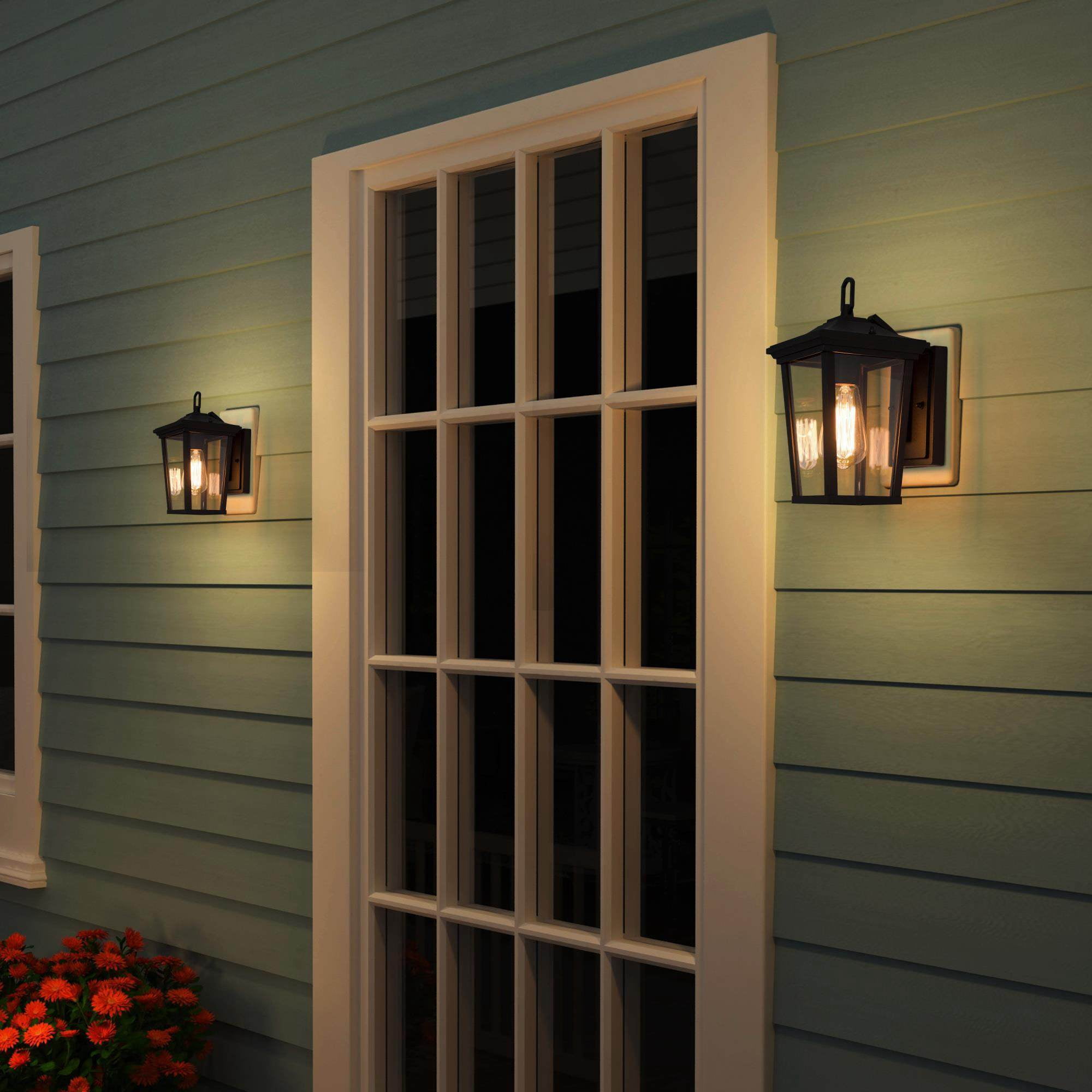 LNC 1-Light Modern Farmhouse Black and Clear Glass Farmhouse Outdoor Wall Sconce for Outdoor