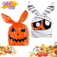 thumbnail image 1 of 100 Uds. Bolsas de golosinas de Halloween, bolsa de dulces, bolsa de truco o trato para niños, lindas bolsas de regalo para fiesta de Halloween con Orejas de conejo Sincero Electrónica, 1 of 4