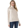 thumbnail image 2 of PrettyGuide Women's Turtleneck Sweater Long Sleeve Cable Knit Sweater Pullover Tops, 2 of 5