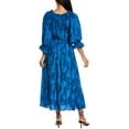 thumbnail image 2 of Elie Tahari womens  Off-The-Shoulder Silk Midi Dress, XS, Blue, 2 of 3