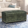 thumbnail image 4 of Joveco Leather Rectangular Storage Bench Ottoman Foot Rest Stool,Coffee Tables Footstool,Green, 4 of 5