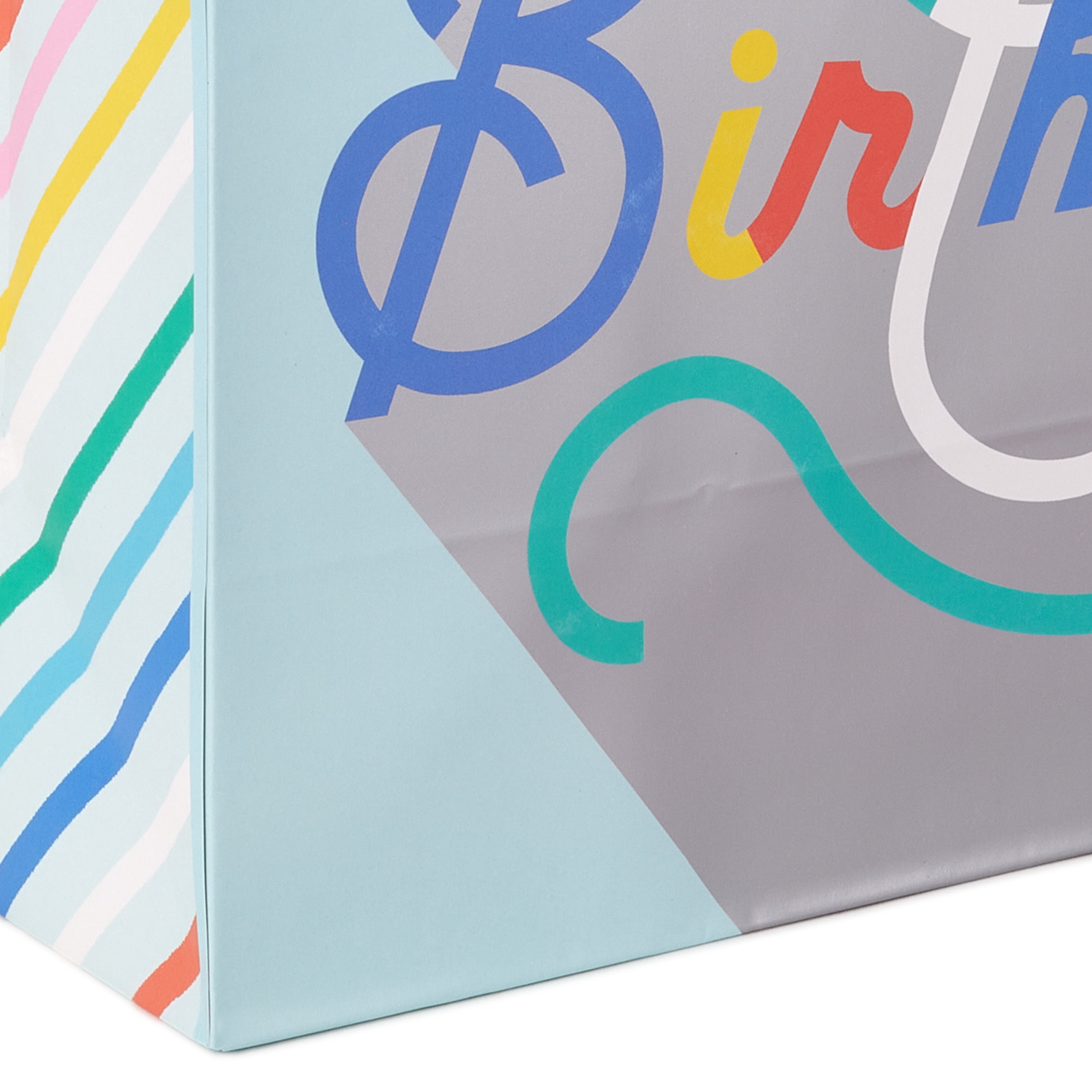 Hallmark Large Gift Bag (Happy Birthday on Aqua), 1 count