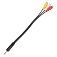 thumbnail image 4 of 3 Pcs 3.5mm Male Plug to 3 Female Audio Video AV Cable 22cm,3 x Audio Video Cable, 4 of 8