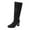 Black, variant on EYWGYA Women's Knee-High Boots,Women High Heel Boots,Fashion Casual Winter Solid Color Round Toe Thick Heel Slim Breathable Elastic Skinny Boots High Heel Mid-Calf Boots