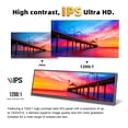 thumbnail image 6 of 12.6 Inch Stretched Bar LCD Display 1920x515 IPS Monitor 170° Full View Angle 1200:1 Contrast HDMI USB-C Secondary Screen with Built-in Speakers for Aida64 CPU GPU Monitoring Laptop PC, 6 of 7