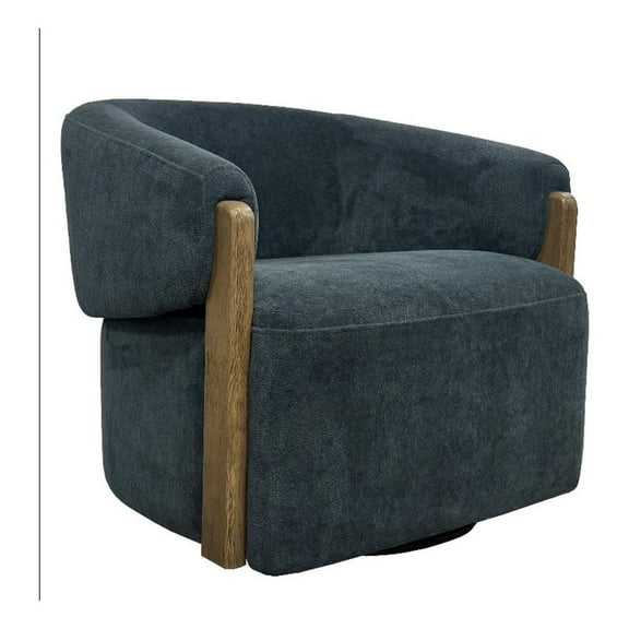 Pemberly Row Contemporary Fabric Island Teal Swivel Accent Chair