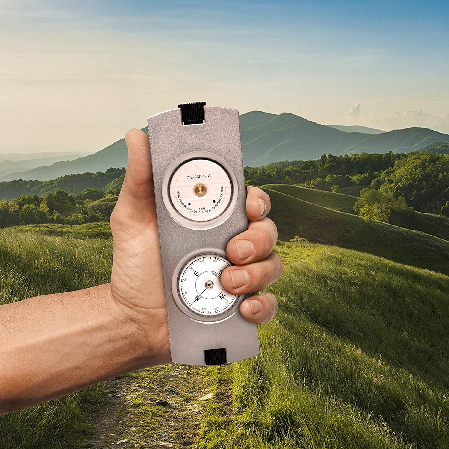 THE CIMPLE CO - Handheld Clinometer Compass w Case Combo - Satellite Inclinometer Surveying Tool
