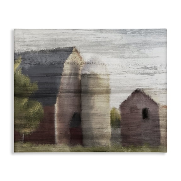 Stupell Industries Rustic Lodge Streaky Rustic Barn in Subdued Tones Canvas Art, 20 x 16, by Kim Allen