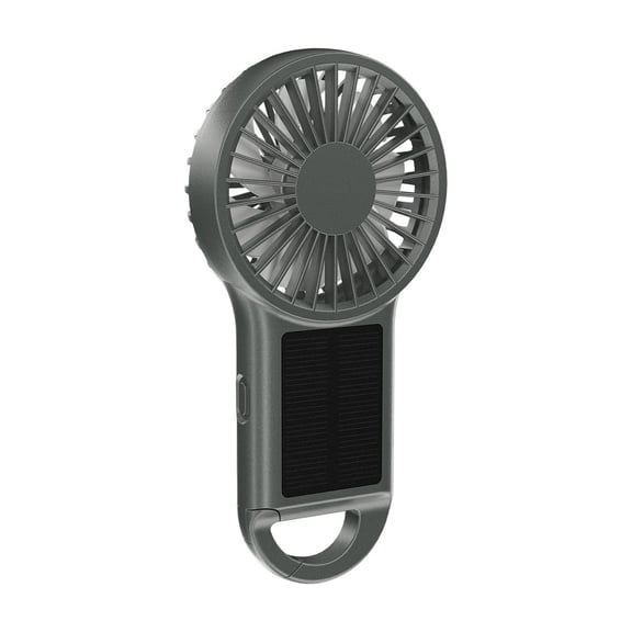 Portable USB Rechargeable Handheld Fan with Solar Power, Compact High-Speed Personal Fan for Outdoor Camping & Emergency Use