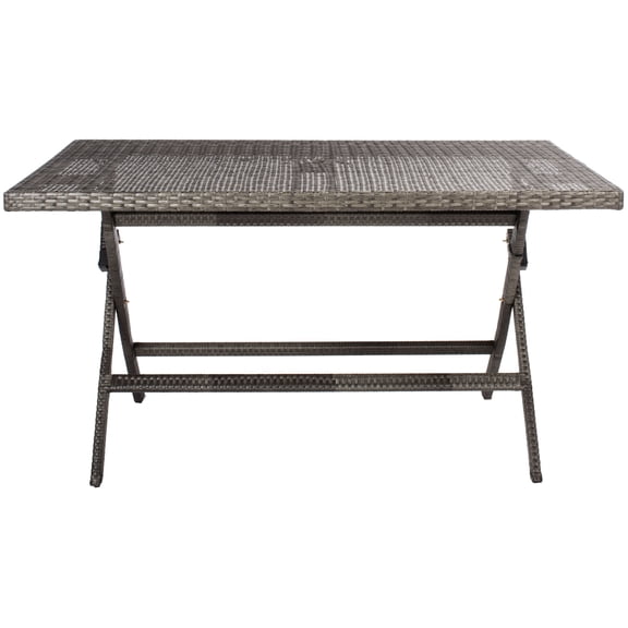 SAFAVIEH Akita Contemporary Modern Outdoor Patio Folding Table, Grey Brown/White