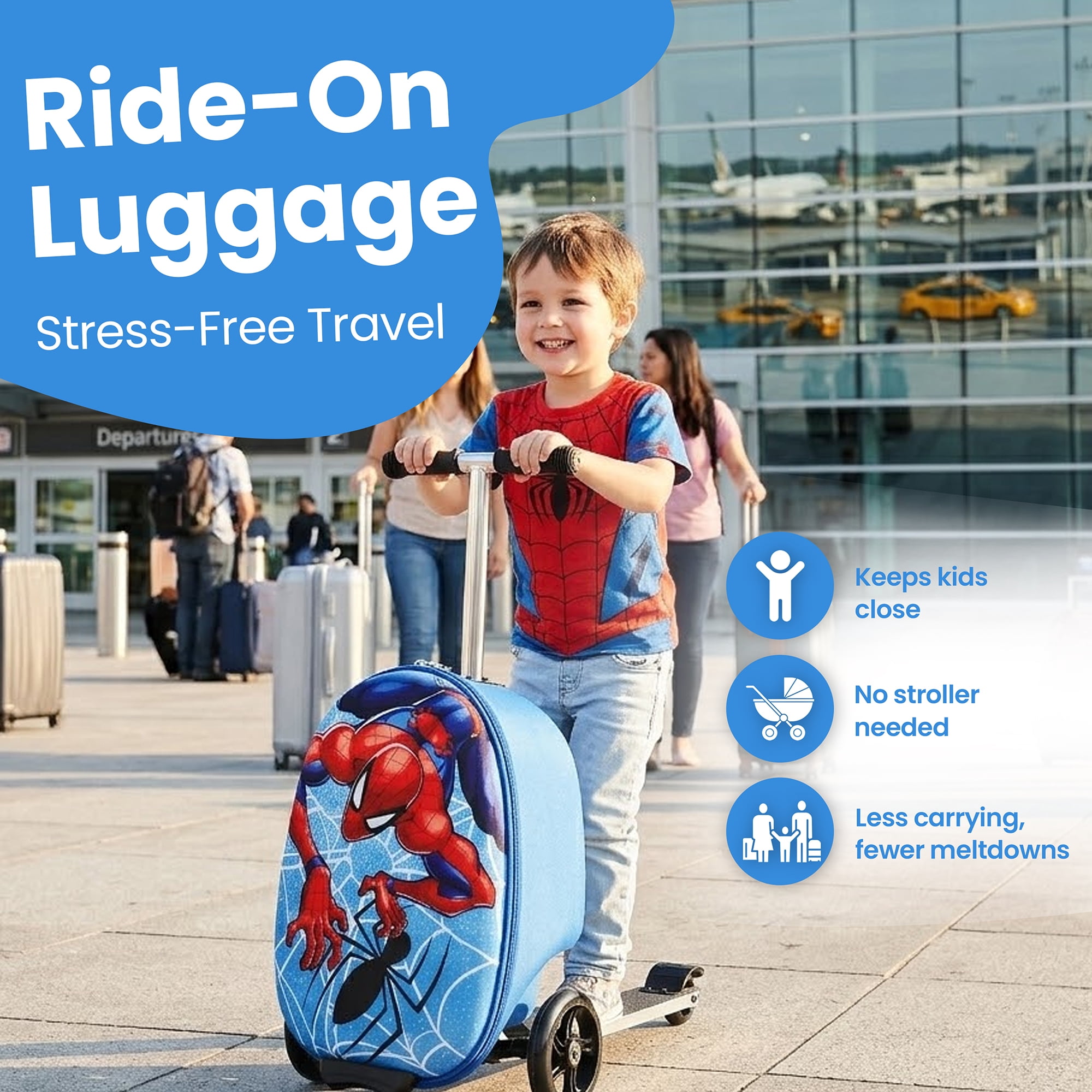 Spider-Man Pose Youth 18" Rolling Scooter Luggage