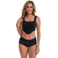 thumbnail image 4 of DARING DIVA Women's Ice Silk Mid-Waisted Full Coverage Boxer Briefs XL Black, 4 of 6