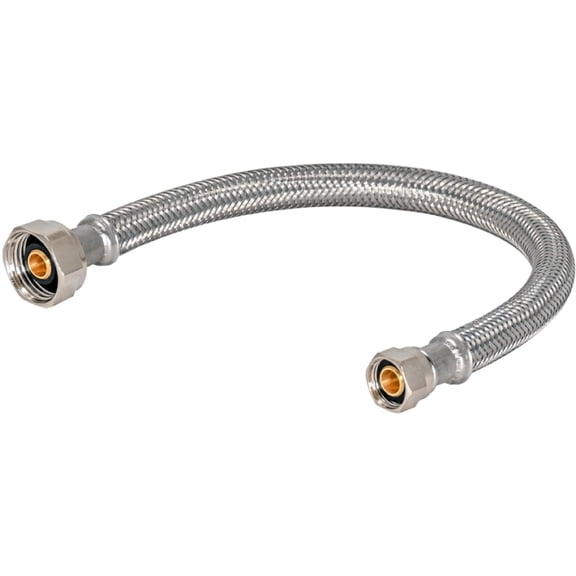 Eastman 60 inch Steel-Flex Braided Faucet Connector, 1/2 Inch FIP x 3/8 Inch Compression, Stainless Steel Faucet Supply Line, 48302