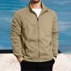 thumbnail image 1 of pstuiky Camisas de manga larga de invierno para hombre, Blusa/camiseta informal de manga larga con cuello alto y cremallera para hombre, color liso salir tops l, 1 of 9