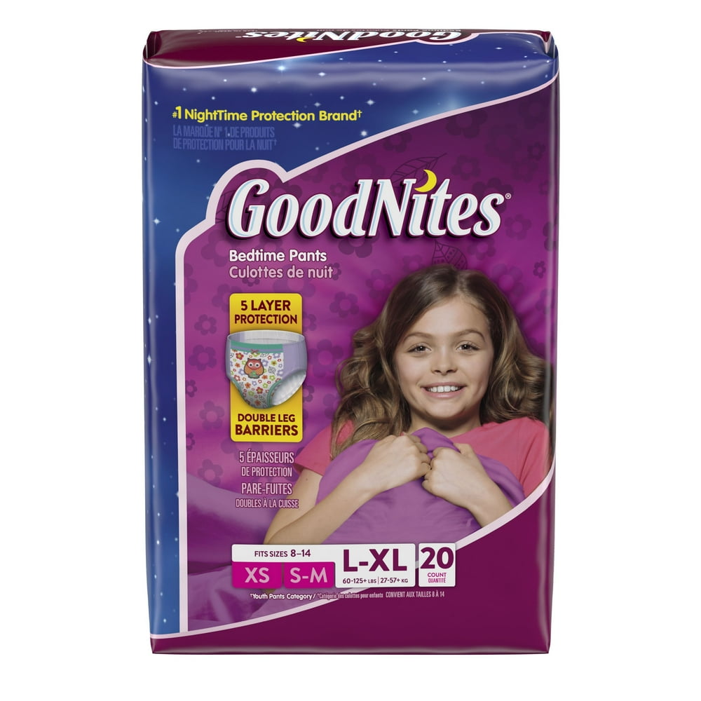 Goodnites Girls Bedtime Bedwetting Underwear, Size LXL, 20 Count