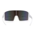 thumbnail image 4 of Mens Color Mirror Super Oversized Wrap Rectangle Plastic Sport Sunglasses Frost Rainbow Mirror, 4 of 4