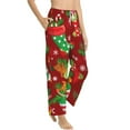thumbnail image 3 of Cauagu X-mas and New Year Pajama Pants for Women Loose Fit Wide Leg Trouser Pants Casual Elastic Waist Drawstring Lounge Pants, 3 of 6