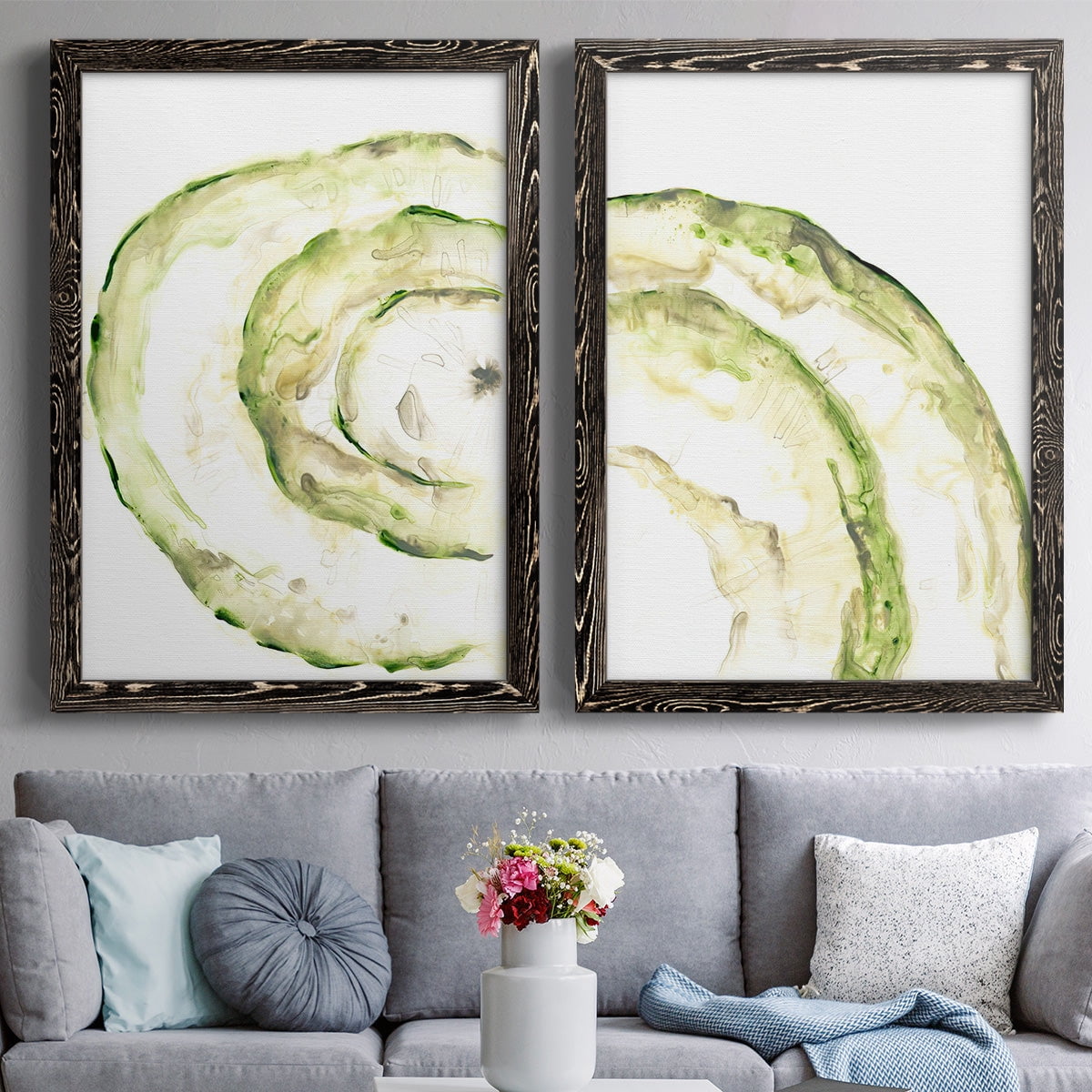 Lichen Halo V - Premium Framed Canvas 2 Piece Set - Ready to Hang