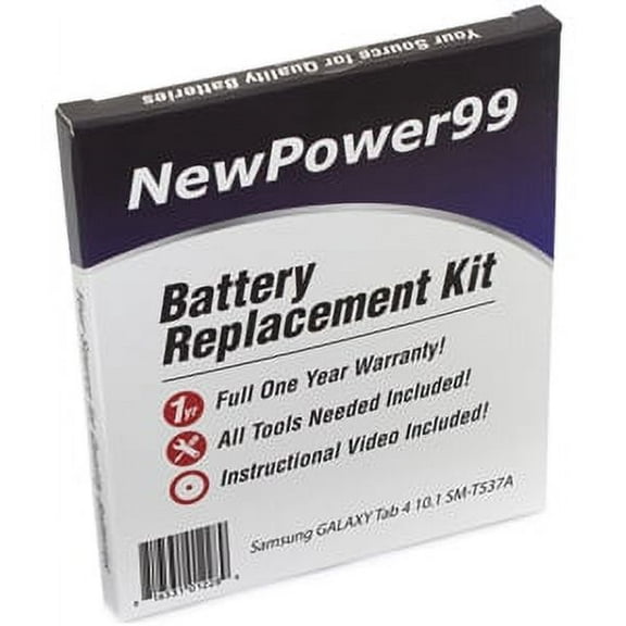 Samsung Galaxy Tab 4 10.1 SM-T537A Battery Replacement Kit with Tools, Video Instructions, Extended Life Battery and Full One Year Warranty