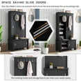 thumbnail image 5 of Yesurprise Hall Tree with Sliding Doors Wooden Shoe Cabinet with Storage Bench Adjustable Shelves Modern Coat Rack with Hooks for Entryway Hallway Living Room, 5 of 8