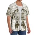 thumbnail image 3 of Salouo Horses Grazing On Meadow Pattern Cuban Collar Shirts for Men Button-Down Shirt Men's Short Sleeve Shirts Hawaiian Shirts Casual Shirts -X-Large, 3 of 6