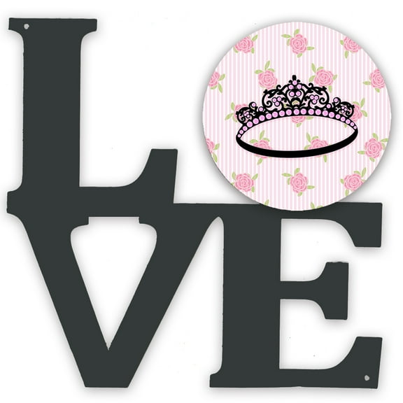 Carolines Treasures BB5159WALV Ballerina Tiara Sparkles Metal Wall Artwork LOVE 12X12 multicolor