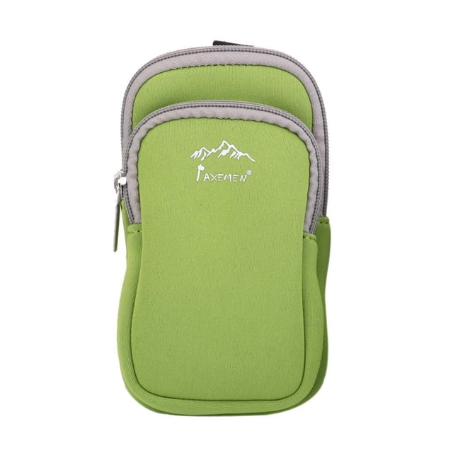 Methold Estuche de bolsa de teléfono con bolsillo con cremallera doble de neopreno para senderismo y escalada Teléfono y Comunicación verdes L