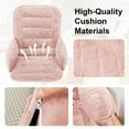 thumbnail image 5 of Office Chair Cushion One-Piece Thick Seat Cushion Padded with Backrest for Butt and Back Support, Pink, 5 of 8