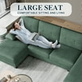 thumbnail image 2 of Walsunny Modern U-Shaped Sectional Sleeper Sofa with 4 Deep Seat, Modular Cloud Oversized Sofa Couch with Chenille Fabric & Double Chaise for Apartment, Green, 2 of 8