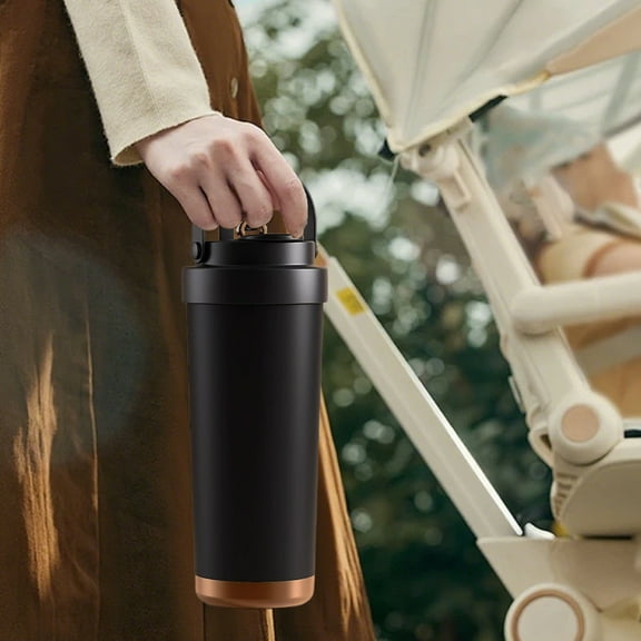 SSZMDLB under $5 Ceramic Travel Tumbler, Large Capacity Insulated Mug, Double Wall Coffee Cup with Straw, Portable Beverage Container, Leak Proof Design for Commute