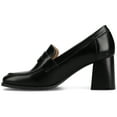 thumbnail image 2 of Journee Womens Malleah Loafer Style Stacked Heel Pumps, Widths Available, 2 of 8