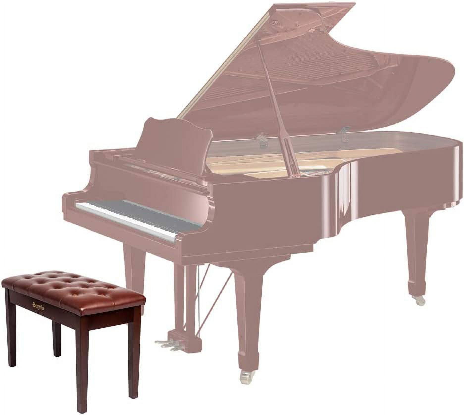 Duet Piano Bench with Music Storage and Padded Cushion Artist Seat