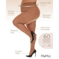 thumbnail image 3 of MeMoi Microfiber Opaque Plus Size Curvy Control Top Tights - Womens - Female, 1X-2X, Honey, 3 of 9