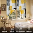 thumbnail image 5 of Abstract Mottled Swag Curtain Valance for Windows, Retro Gary Yellow Stitching Window Treatments Short Swag Topper for Kitchen Windows Bathroom Bedroom, 36"x36", 5 of 8